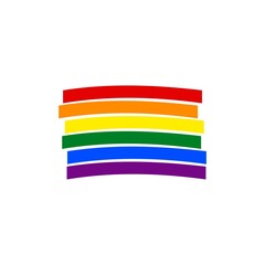 Rainbow, LGBT pride flag on white