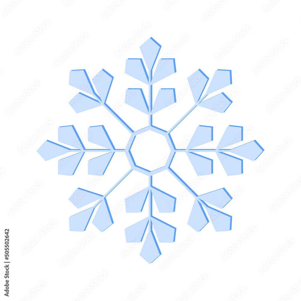Poster snowflake semi flat color vector element. full sized object on white. wintertime. christmas decorati
