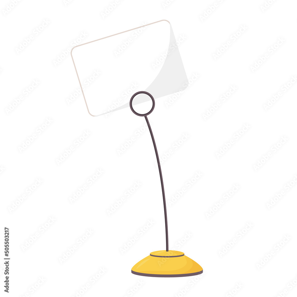 Poster photo holder semi flat color vector element. full sized object on white. clip image. stand for notes