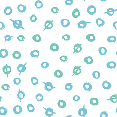 Seamless abstract hand drawn pastel blue circle background pattern
