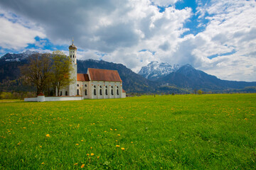 St. Coloman church in Neuschwanstein Alps by Munich, Germany