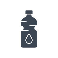 Bottle of water related vector glyph icon.