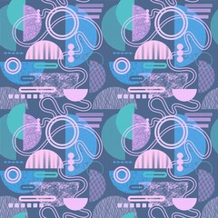 Summer abstract geometric seamless pattern for textiles and packaging and linens and kids and wrapping paper