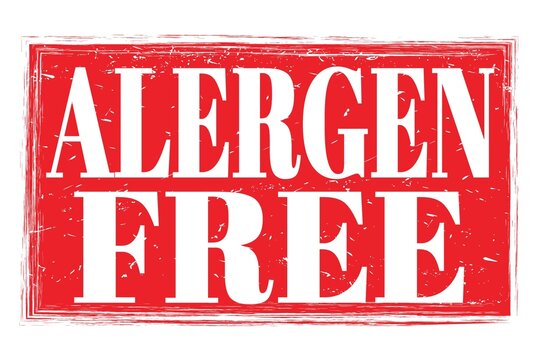 ALERGEN FREE, words on red grungy stamp sign