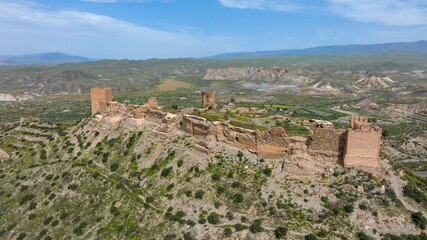 vistas del castillo o alcazaba de Tabernas en la provincia de Almería, España