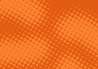 Awesome orange pop art background with dots design in retro comics book style