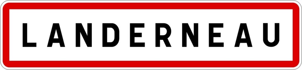 Panneau entrée ville agglomération Landerneau / Town entrance sign Landerneau