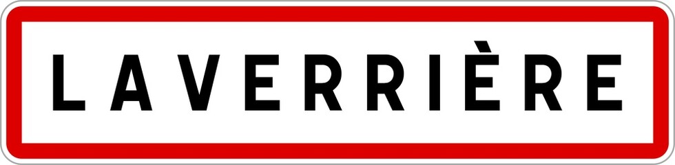 Panneau entrée ville agglomération Laverrière / Town entrance sign Laverrière