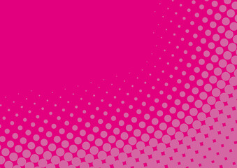 Awesome pink and magenta pop art background with dots design in retro comics book style