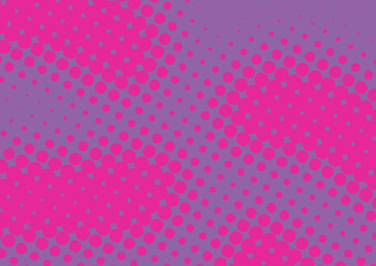 Awesome purple and magenta pop art background with dots design in retro comics book style