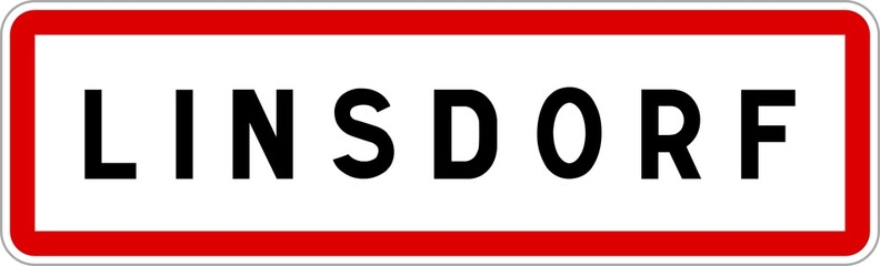 Panneau entrée ville agglomération Linsdorf / Town entrance sign Linsdorf