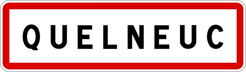 Panneau entrée ville agglomération Quelneuc / Town entrance sign Quelneuc