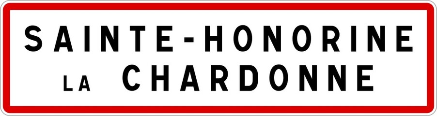 Panneau entrée ville agglomération Sainte-Honorine-la-Chardonne / Town entrance sign Sainte-Honorine-la-Chardonne