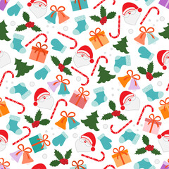 Pattern Merry Christmas New Year Holiday Santa