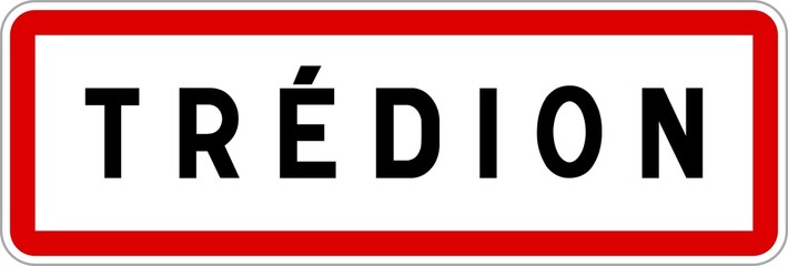 Panneau entrée ville agglomération Trédion / Town entrance sign Trédion