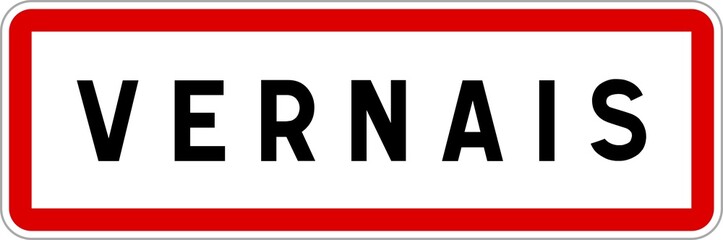 Panneau entrée ville agglomération Vernais / Town entrance sign Vernais