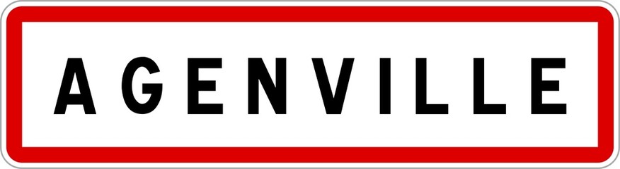 Panneau entrée ville agglomération Agenville / Town entrance sign Agenville