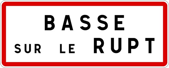 Panneau entrée ville agglomération Basse-sur-le-Rupt / Town entrance sign Basse-sur-le-Rupt