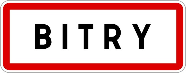Panneau entrée ville agglomération Bitry / Town entrance sign Bitry