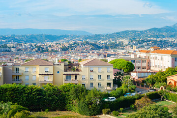 Nice panorama cityscape mountains France