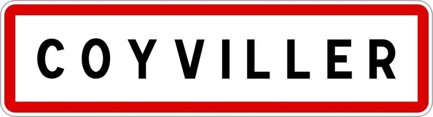 Panneau entrée ville agglomération Coyviller / Town entrance sign Coyviller