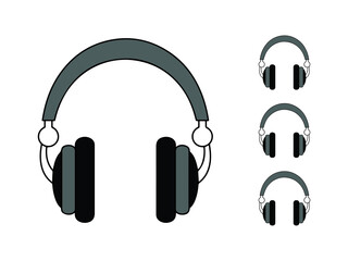 Headphones icon design, simple headphone symbol, headset vector illustration