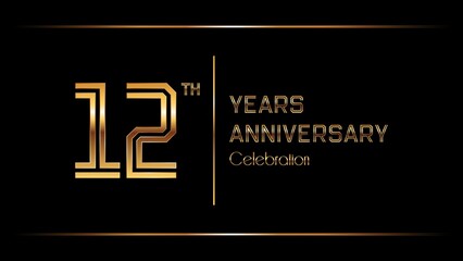12 Years Anniversary logotype. Anniversary celebration template design for booklet, leaflet, magazine, brochure poster, banner, web, invitation or greeting card. Vector illustrations.