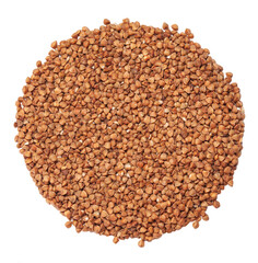 Buckwheat isolated on white background,top view