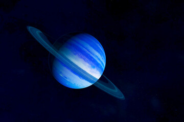Planet Saturn in unusual colors. Elements of this image furnished by NASA