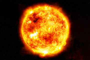 Star Sun on a dark background. Elements of this image furnished by NASA