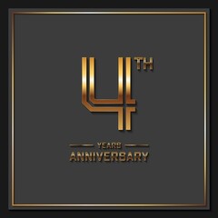 4 Years Anniversary logotype. Anniversary celebration template design for booklet, leaflet, magazine, brochure poster, banner, web, invitation or greeting card. Vector illustrations.