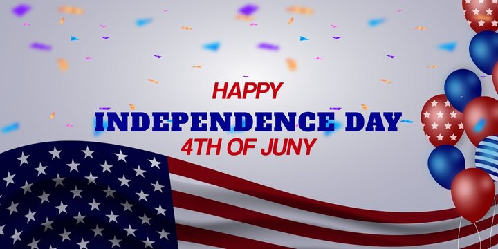 Realistic Banner 4th of july american independence day background premium vector