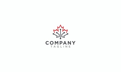 Fototapeta na wymiar Canada tech vector logo design. Digital media vector logo template illustration design.