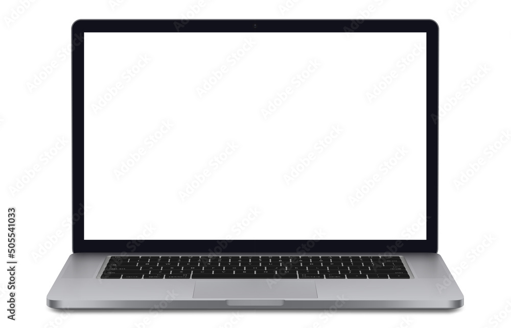 Poster laptop computer. laptop computer or notebook computer front view. realistic laptop mockup with shado