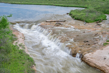 Norden Chute on Niobrara River in Nebraska, springtime scenery