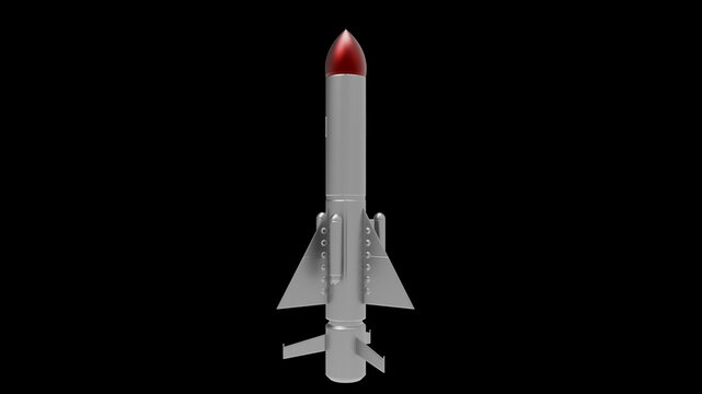 rocket missile war conflict ammo warhead nuclear militar weapon nuke 3d illustration spaceship