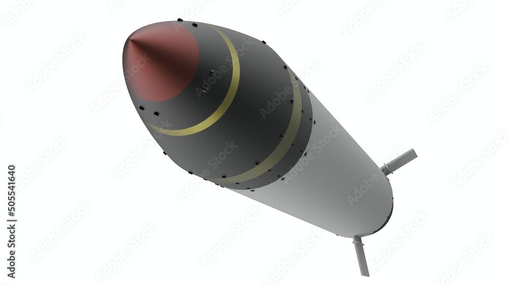 Wall mural rocket missile war conflict ammo warhead nuclear militar weapon nuke 3d illustration spaceship - Wall murals