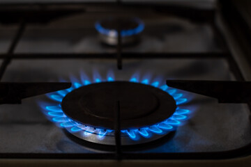 burning natural gas stove burner