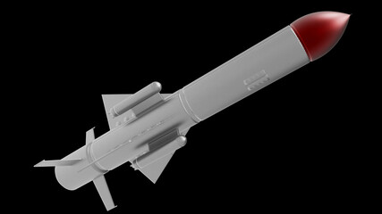rocket missile war conflict ammo warhead nuclear militar weapon nuke 3d illustration spaceship - obrazy, fototapety, plakaty