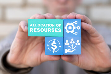 Allocation of resources. Business Marketing Development Strategy concept.