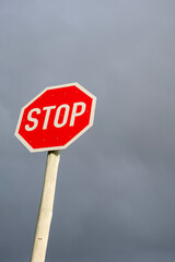 stop sign against the sky