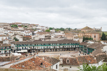 panoramic view of chinchon plaza mayor, Spain