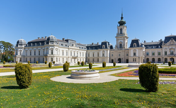 Festetics baroque palace at the center of its magnificent park in Keszthely, Hungary