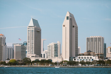 Beautiful shot of the San Diego skyline across the water