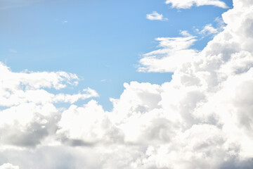 Spring blue sky and white clouds. Abstract background with clouds.