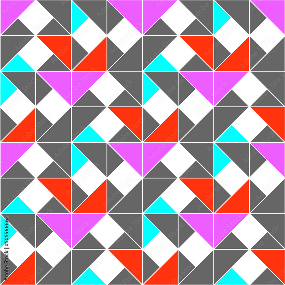 Poster Triangle shapes in muted colors pattern