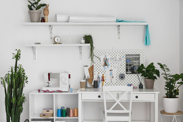 Interior of modern sewing workshop