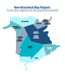 New Brunswick Map Region - Province in eastern Canada