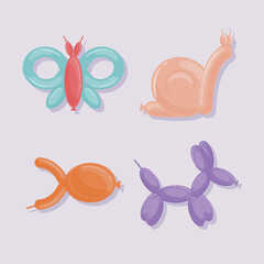 four balloons animals