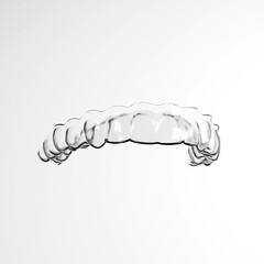 Clear invisible upper aligner for teeth whitening 3d render